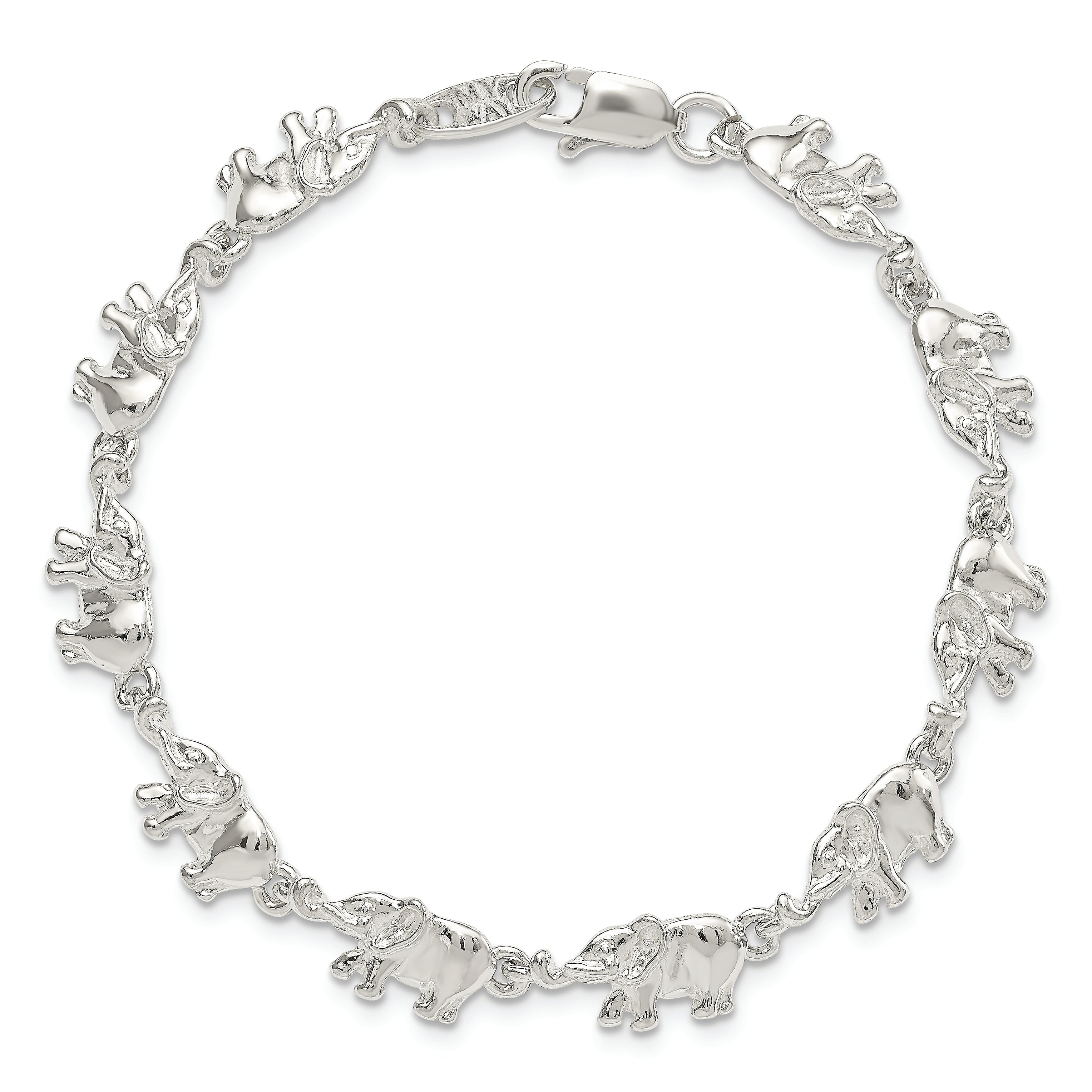 Sterling Silver Elephants Bracelet