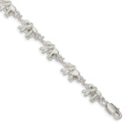 Sterling Silver Elephants Bracelet