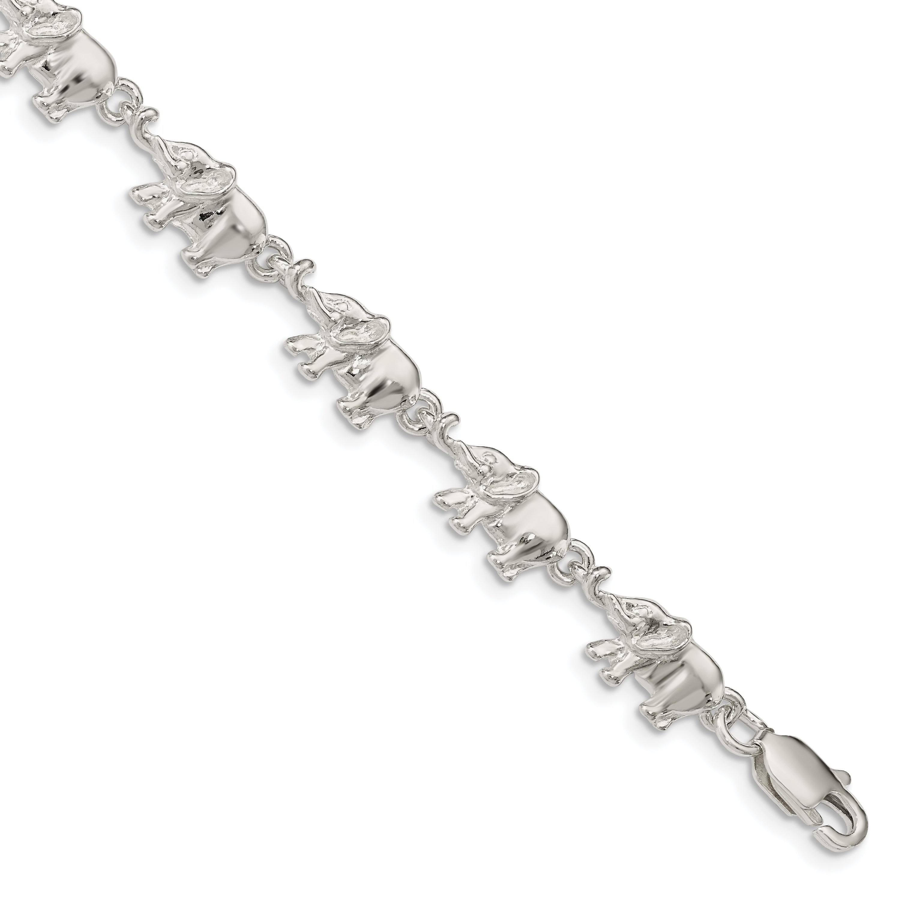 Sterling Silver Elephants Bracelet