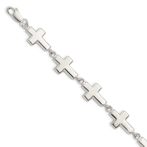 Crosses Bracelet in Sterling Silver, 7 Inch - Sophia Jewelers
