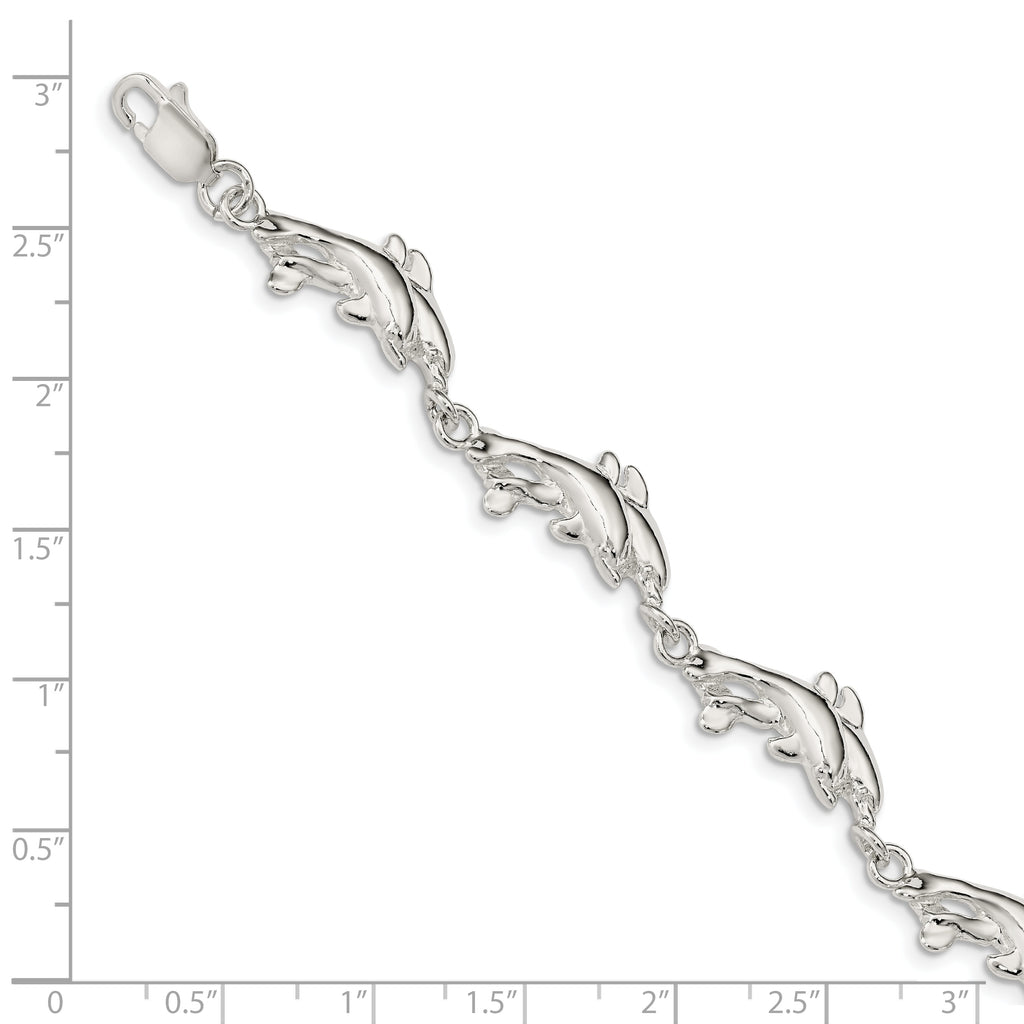 Sterling Silver Dolphins Bracelet