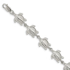 Sterling Silver Sea Turtles Bracelet