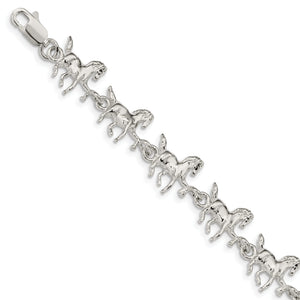 Horses Bracelet in Sterling Silver, 12mm, 7 Inch - Sophia Jewelers