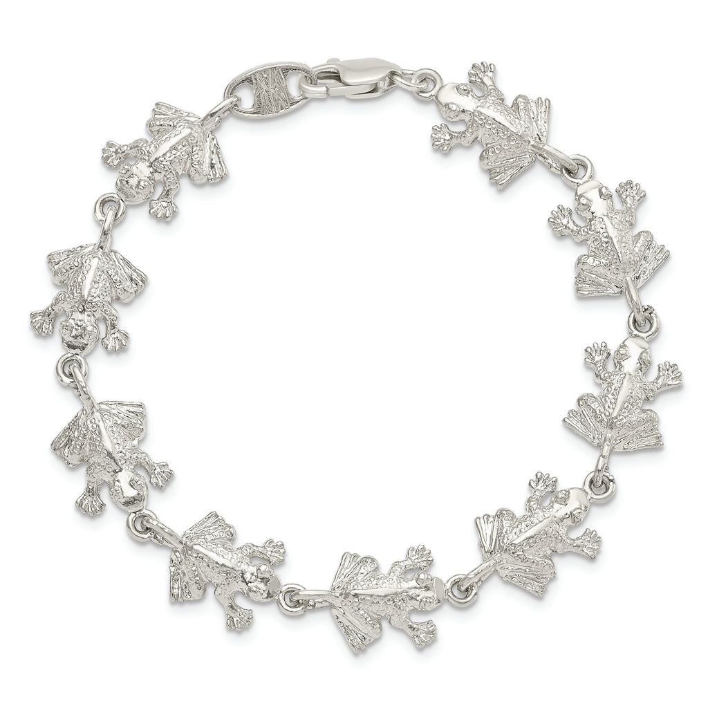 Sterling Silver Frogs Bracelet
