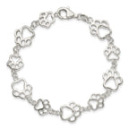 Paw Print Bracelet in Sterling Silver - Sophia Jewelers
