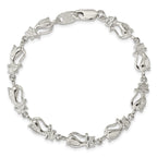 Sterling Silver Polished Cats 7 inch Bracelet