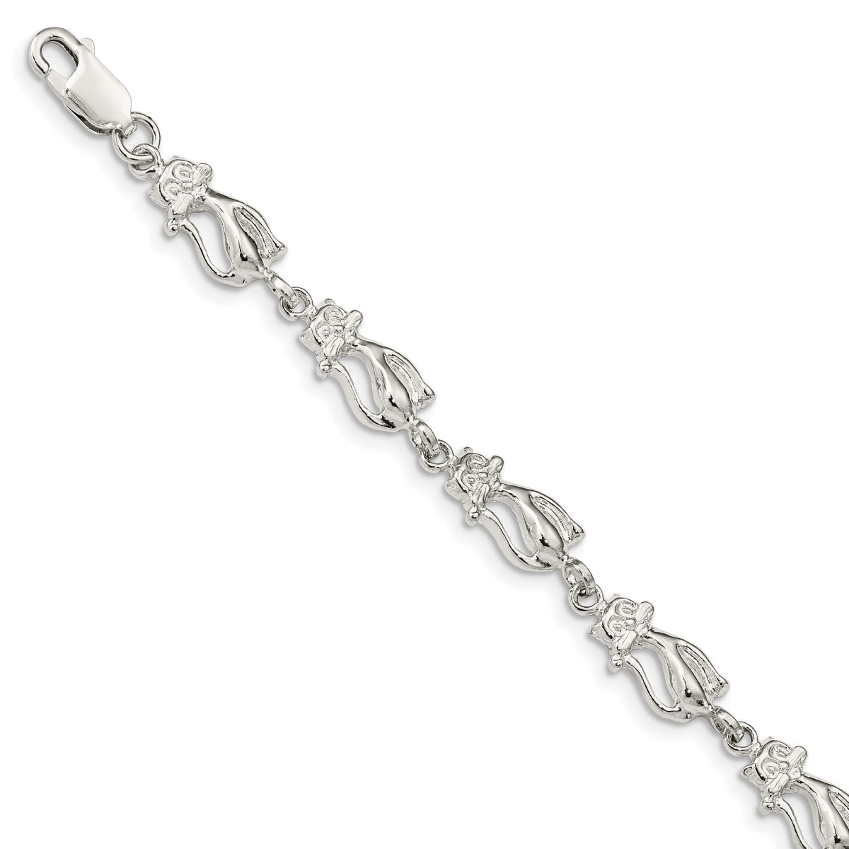 Cat-Themed Charm Bracelet in Sterling Silver - Sophia Jewelers Main image