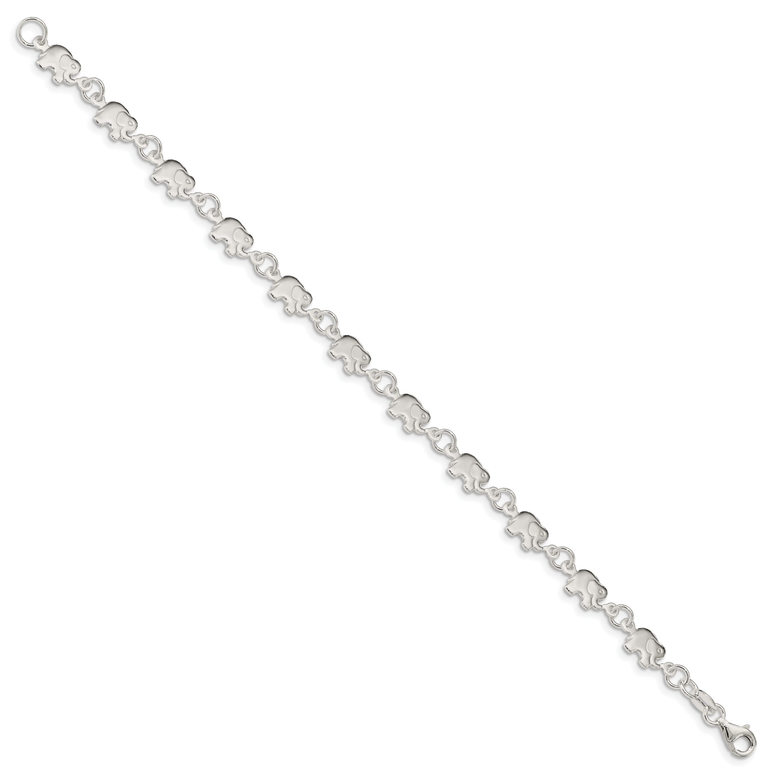 Sterling Silver Polished Elephant Bracelet Secondary image