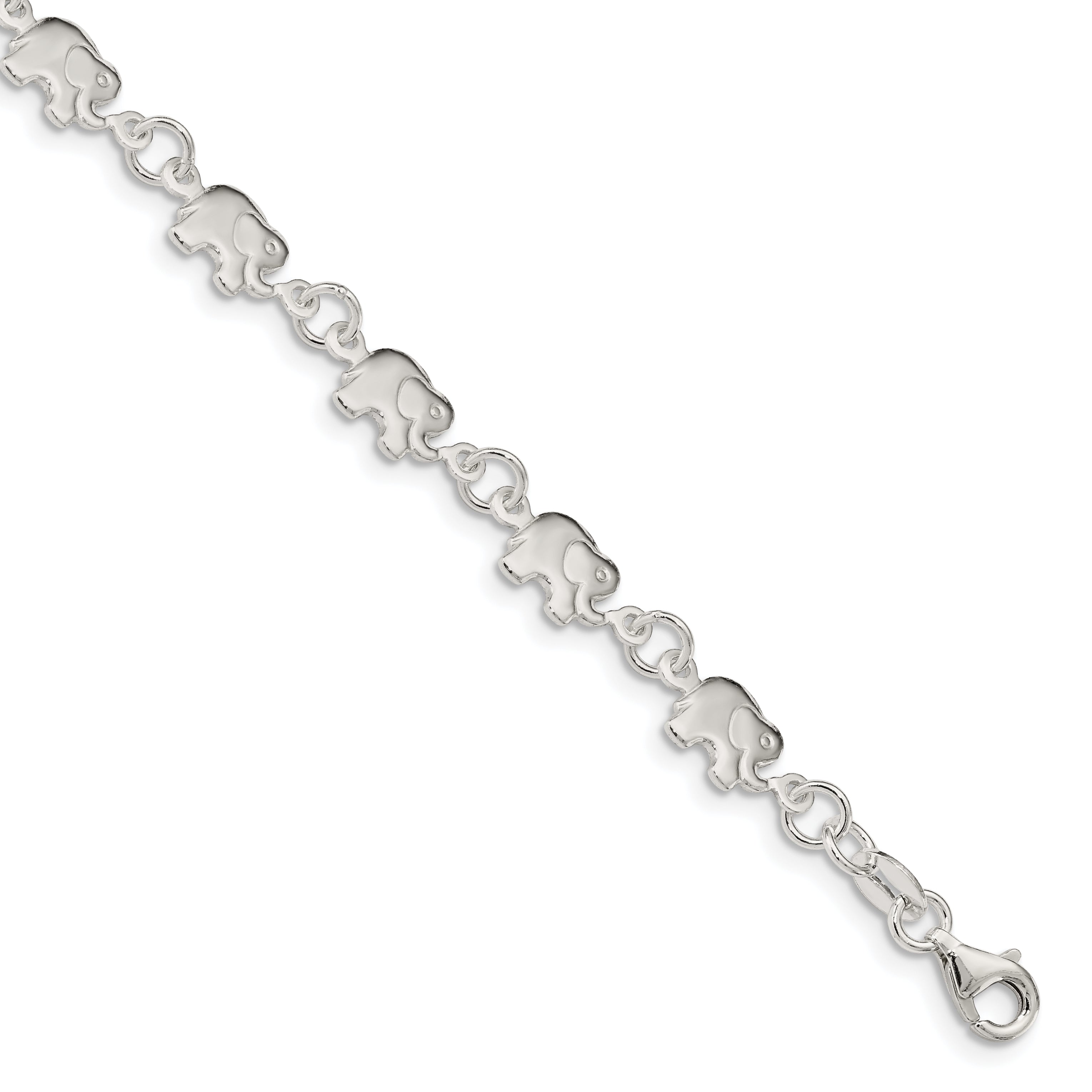 Sterling Silver Polished Elephant Bracelet Main image