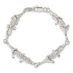 Alligator Themed Bracelet in Sterling Silver, 11mm, 7 Inch - Sophia Jewelers