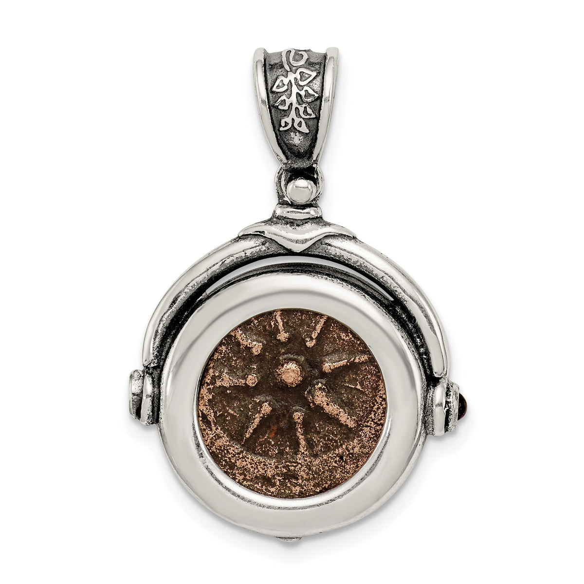 Widow's Mite Coin Pendant in Sterling Silver & Bronze, 30mm Reversible - Sophia Jewelers Main image