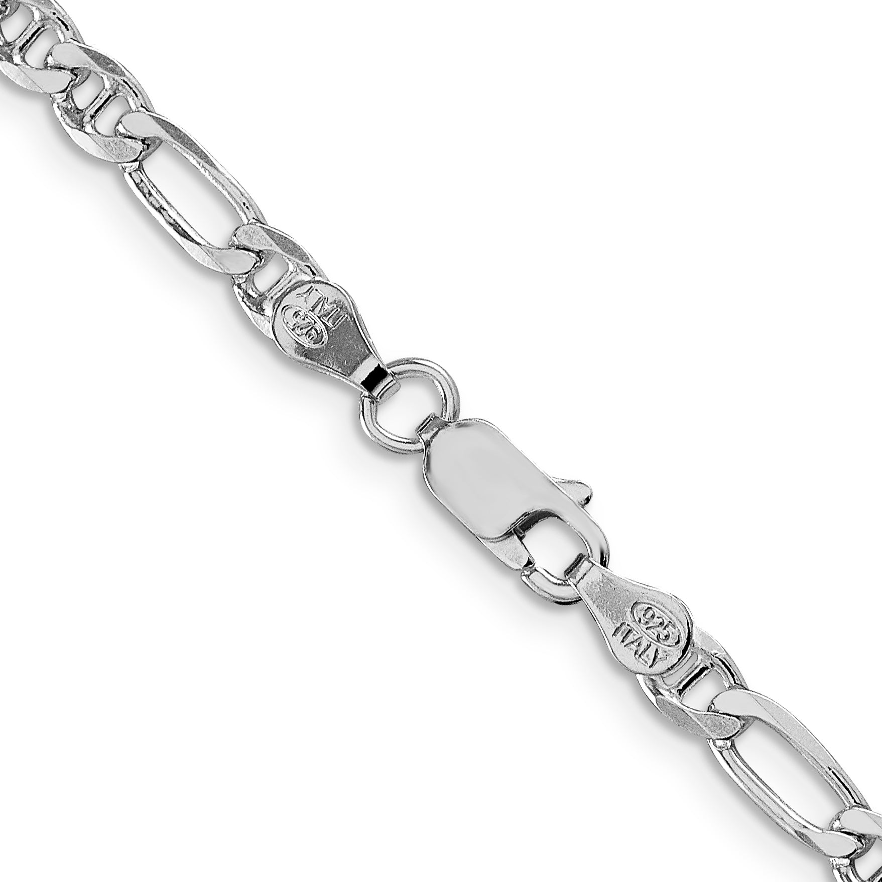 Sterling Silver Rhodium-Plated Anchor Chain Necklace 3.75mm
