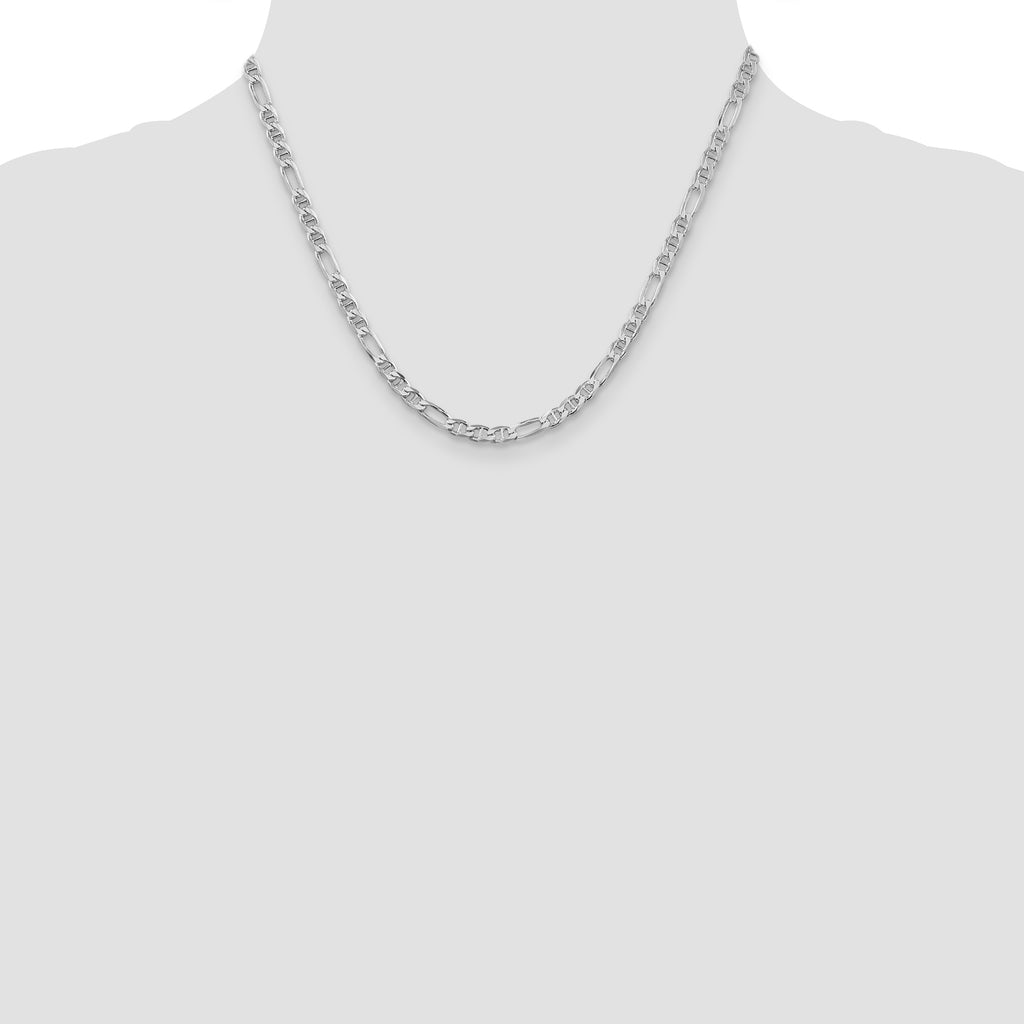 Anchor Chain in Rhodium-Plated Sterling Silver, 3.75mm, 7–24 Inch - Sophia Jewelers