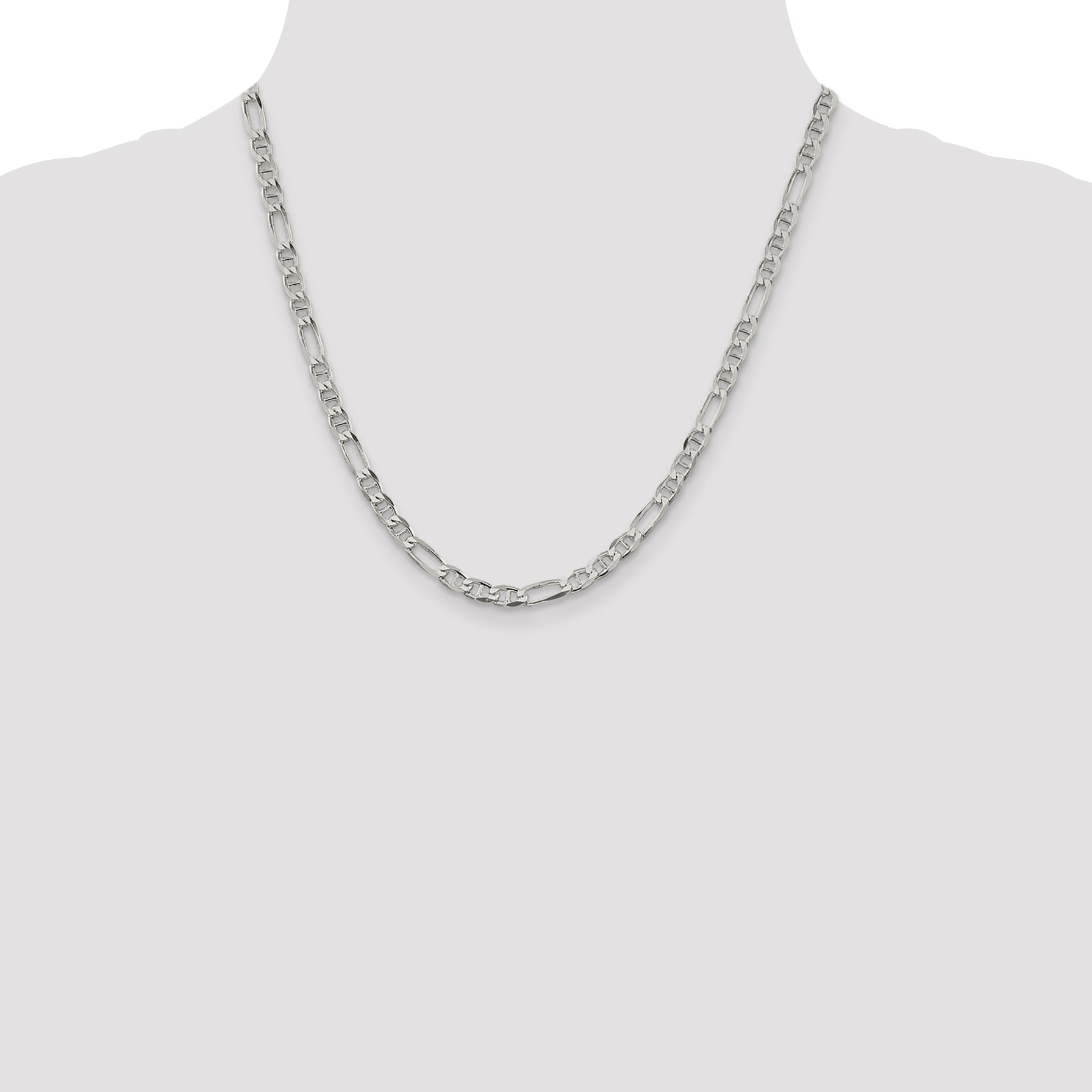 Sterling Silver Anchor Chain Necklace 4.5mm