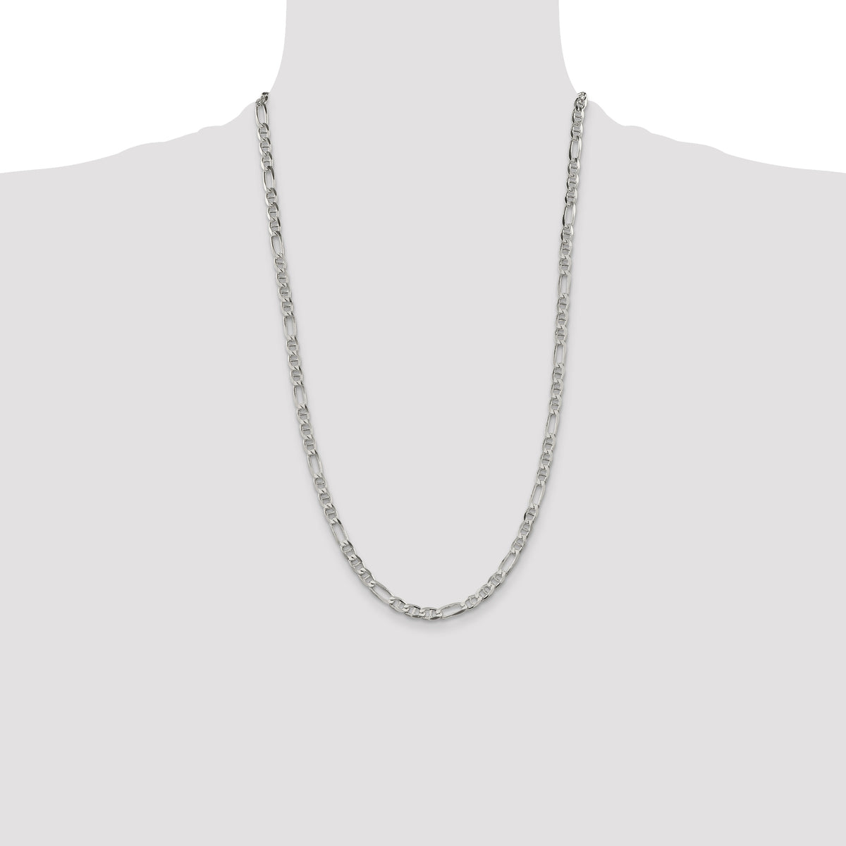 Sterling Silver 4.5mm Figaro Anchor Chain
