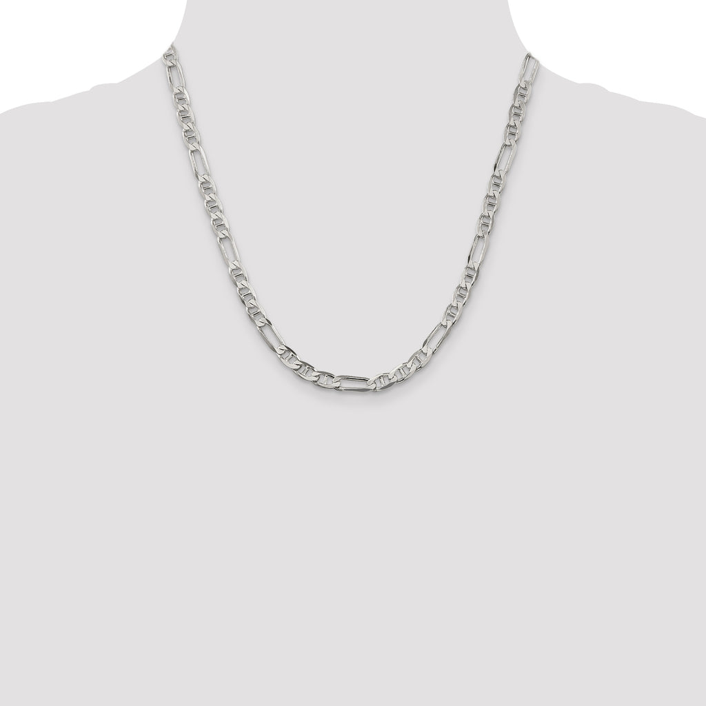 Sterling Silver 5.5mm Figaro Anchor Chain