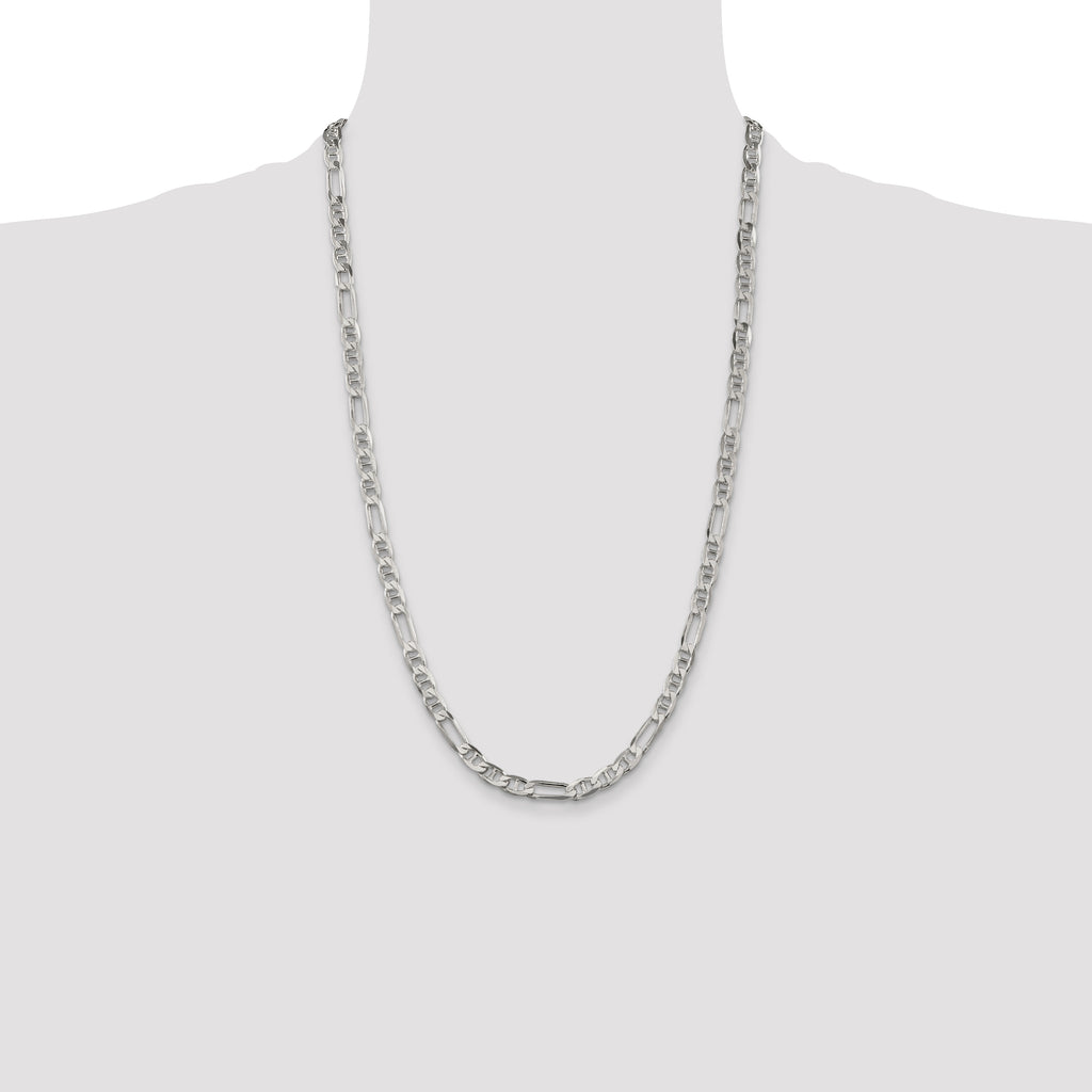 Sterling Silver 5.5mm Figaro Anchor Chain