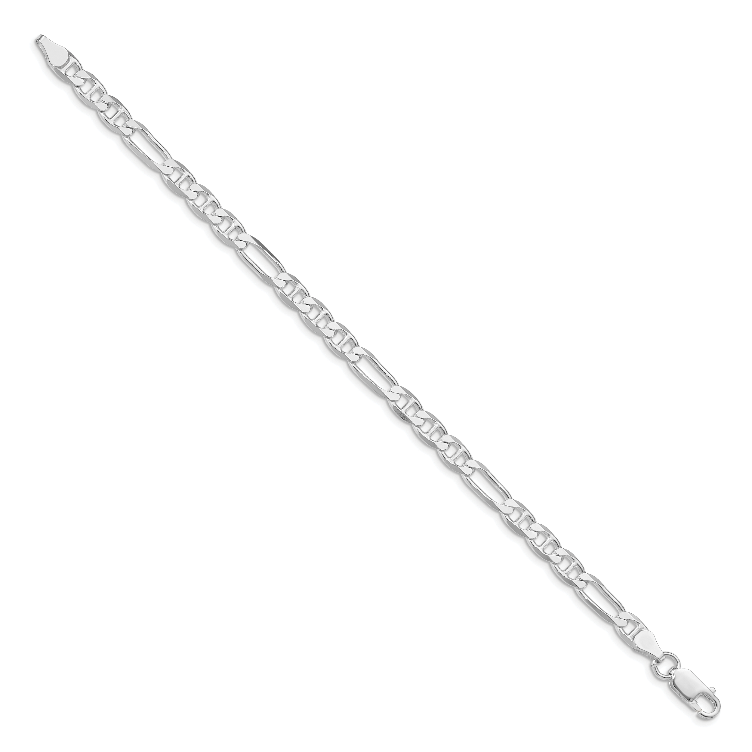 Sterling Silver Rhodium-plated 5.5mm Figaro Anchor Chain Secondary image