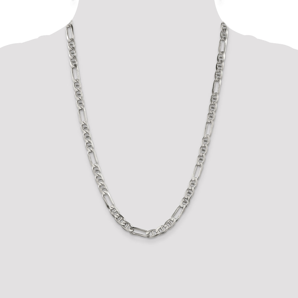 Sterling Silver 6.5mm Figaro Anchor Chain