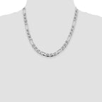 Sterling Silver Rhodium-plated 7.5mm Figaro Anchor Chain
