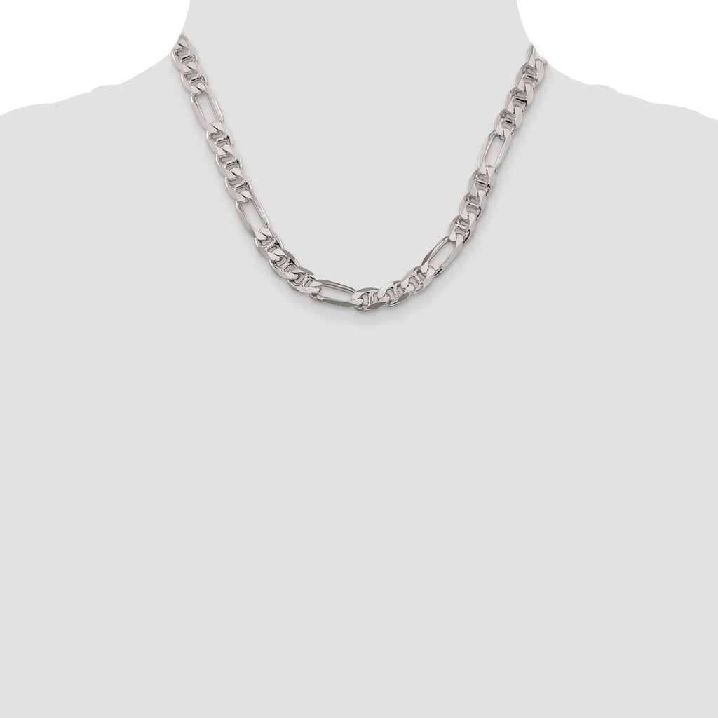 Sterling Silver 8.25mm Figaro Anchor Chain