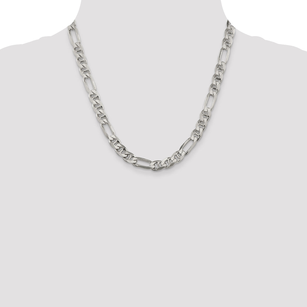 Sterling Silver 8.25mm Figaro Anchor Chain