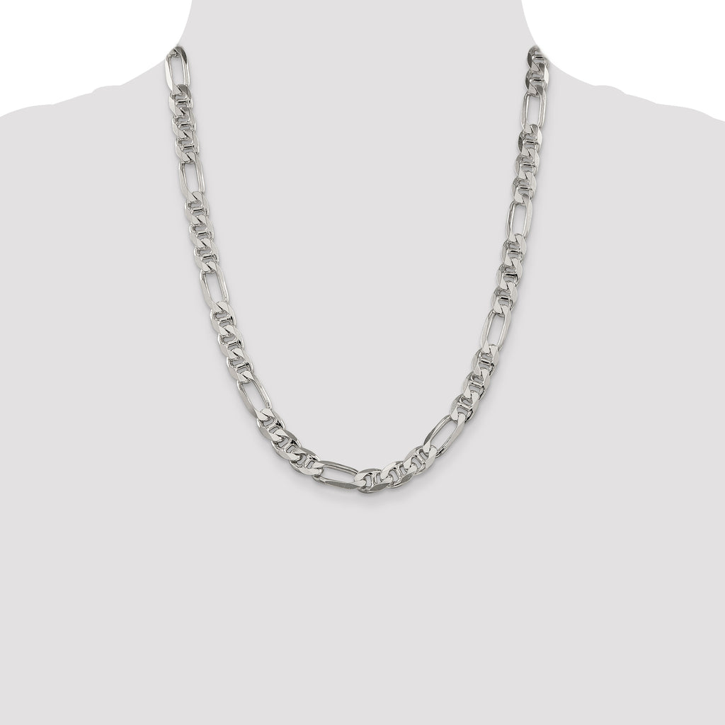 Sterling Silver 8.25mm Figaro Anchor Chain