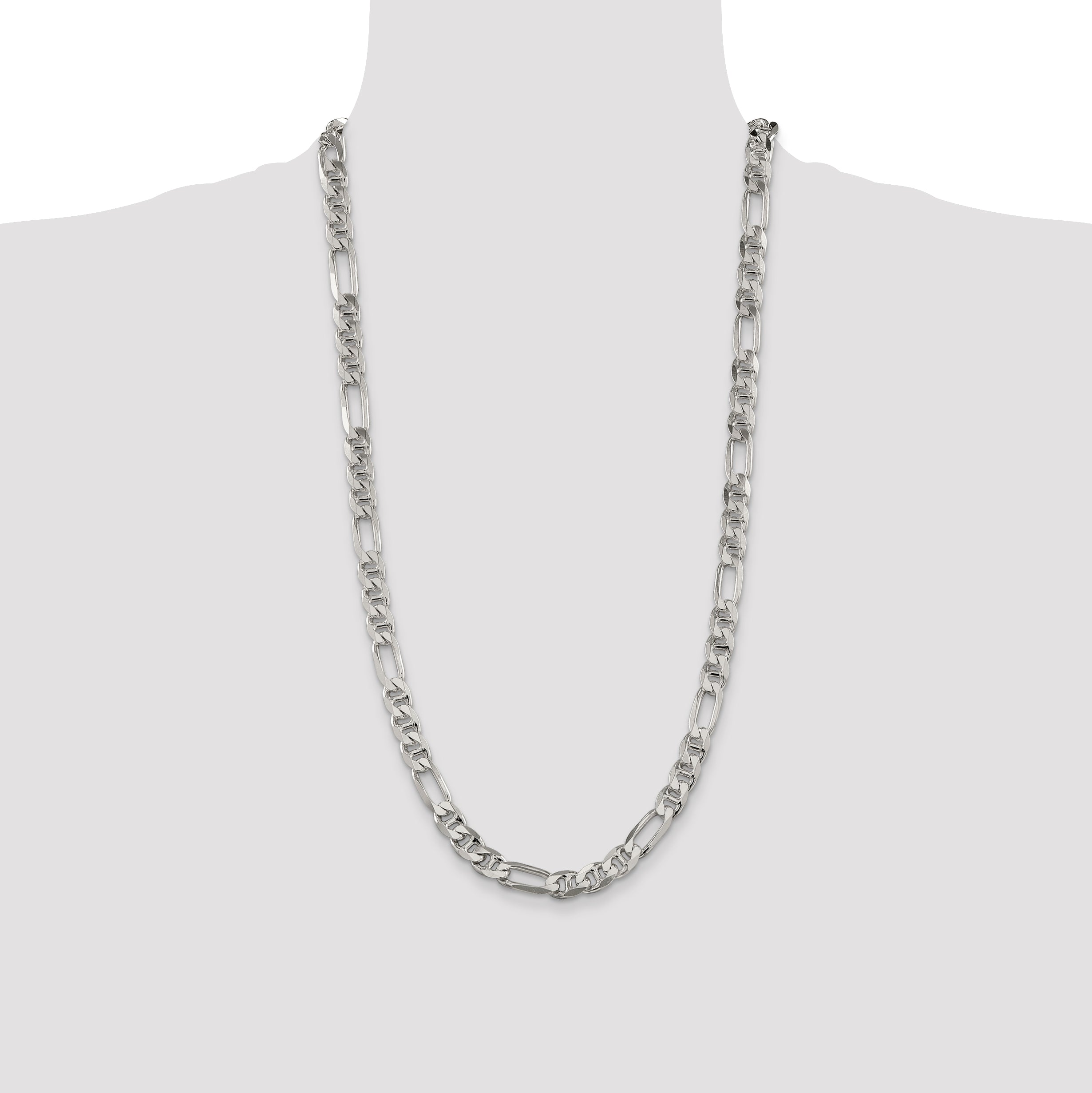 Sterling Silver 8.25mm Figaro Anchor Chain