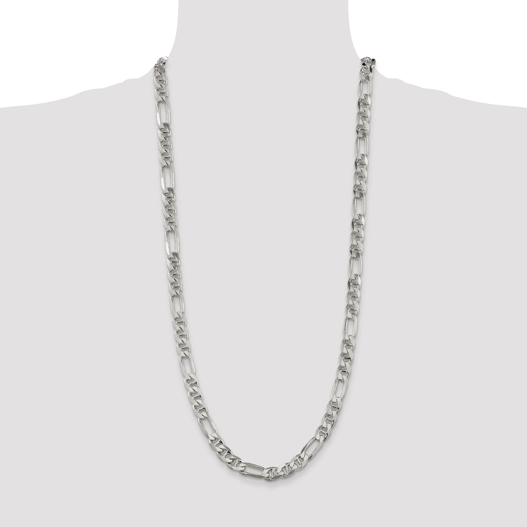 Sterling Silver 8.25mm Figaro Anchor Chain