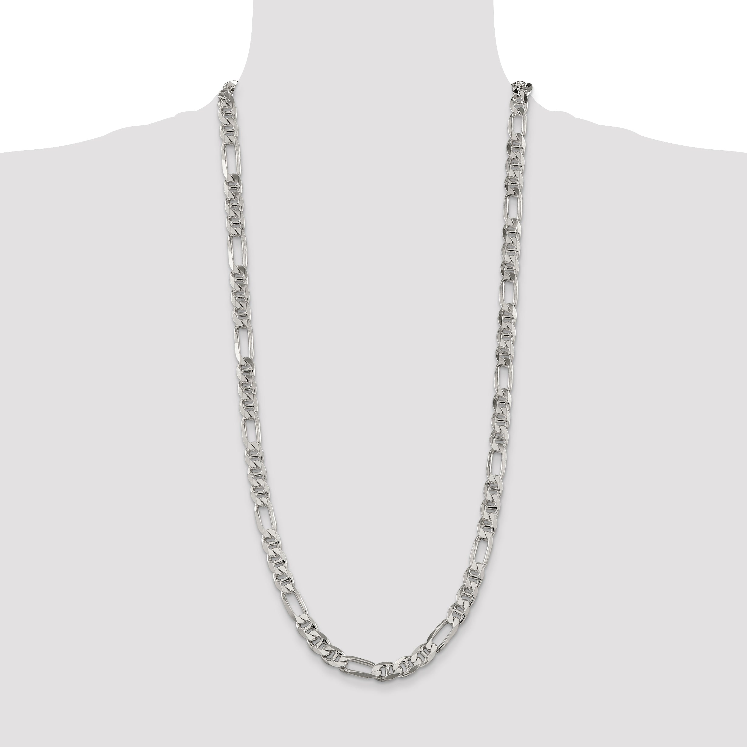 Sterling Silver 8.25mm Figaro Anchor Chain