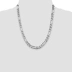 Sterling Silver Rhodium-plated 8.25mm Figaro Anchor Chain