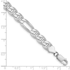 Sterling Silver Rhodium-plated 8.25mm Figaro Anchor Chain