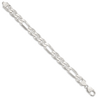 Sterling Silver Anchor Chain Necklace 10.65mm