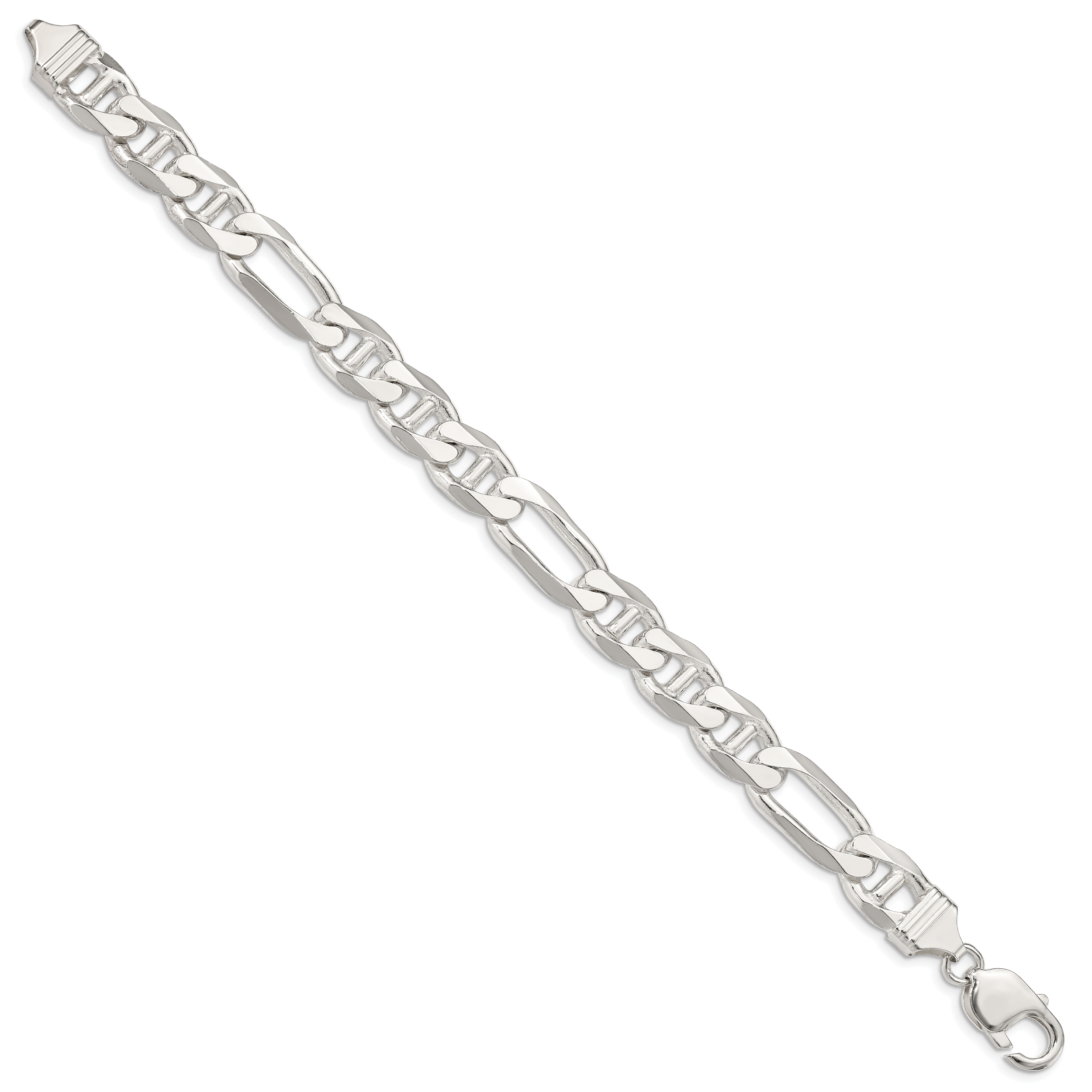 Sterling Silver Anchor Chain Necklace 10.65mm