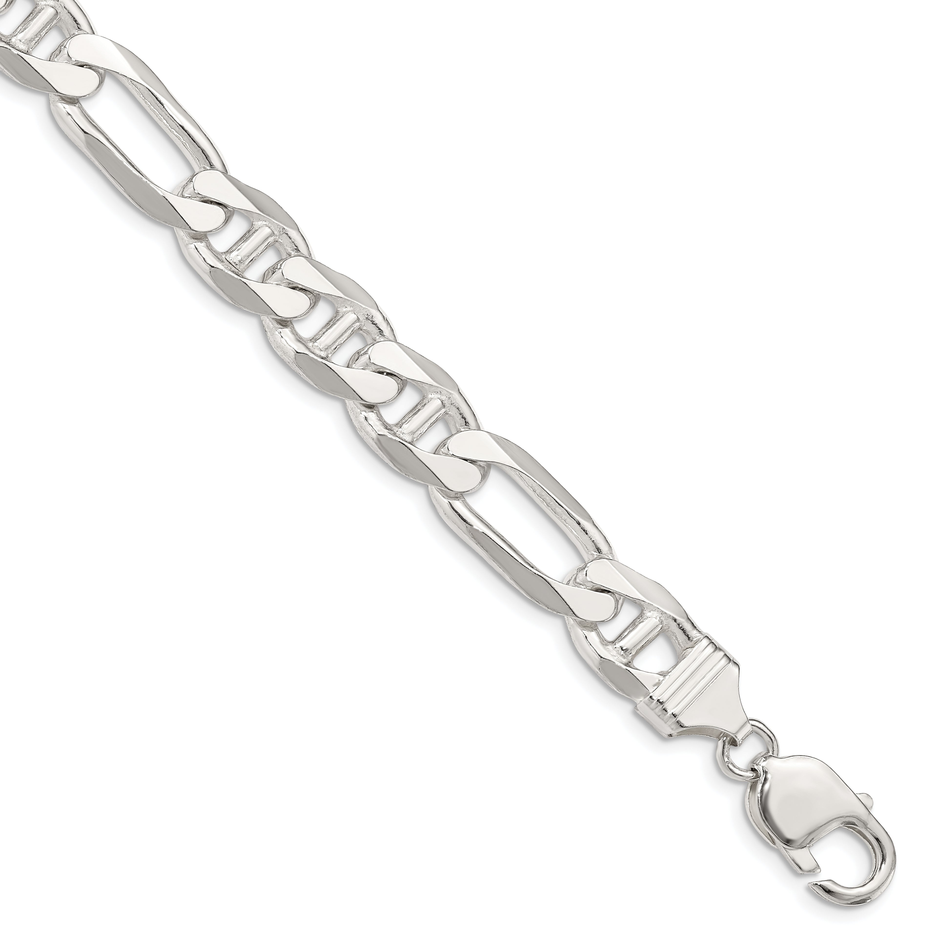Sterling Silver Anchor Chain Necklace 10.65mm