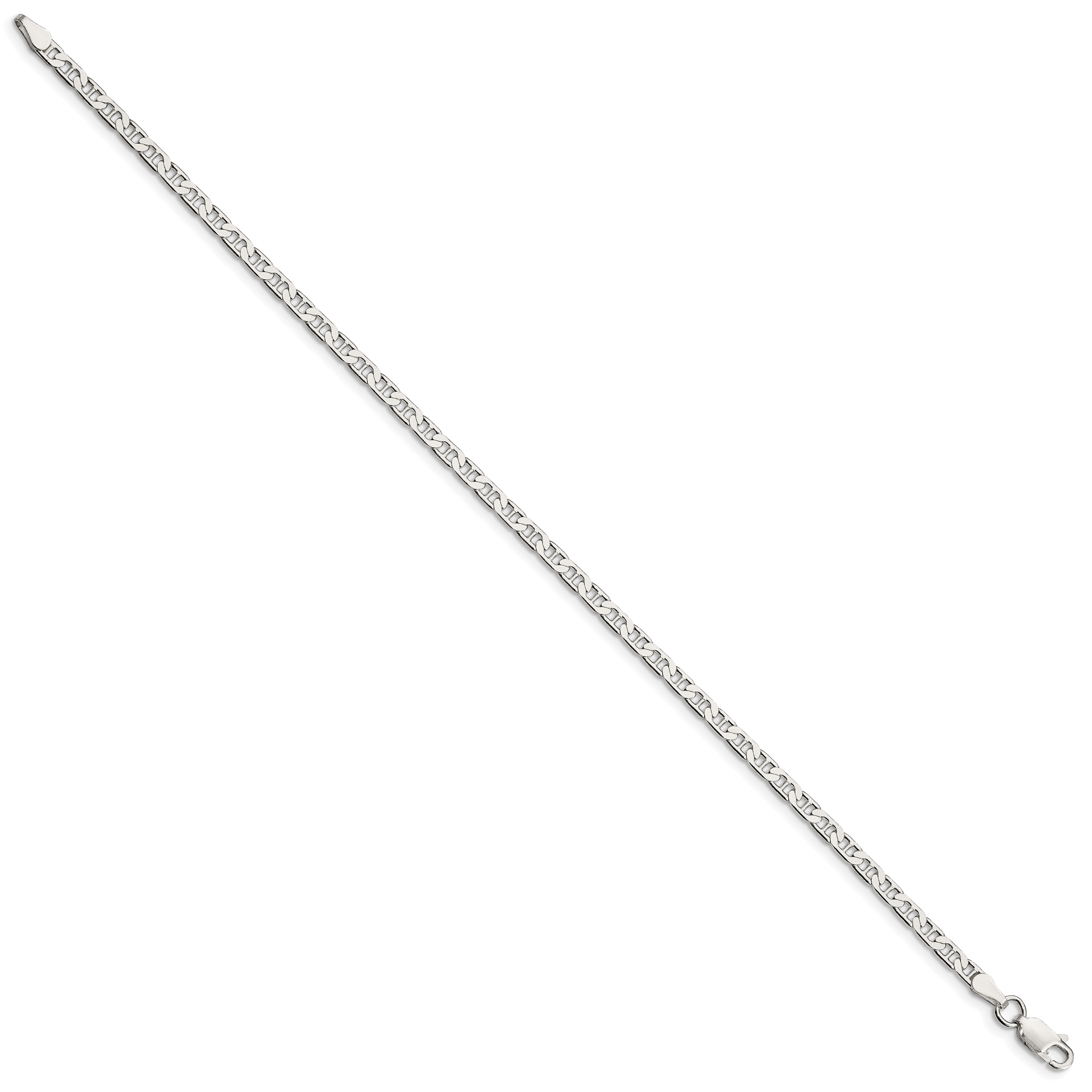 Sterling Silver 3mm Flat Anchor Chain Anklet