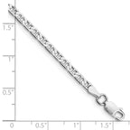 Sterling Silver Rhodium-plated 3mm Flat Anchor Chain Anklet