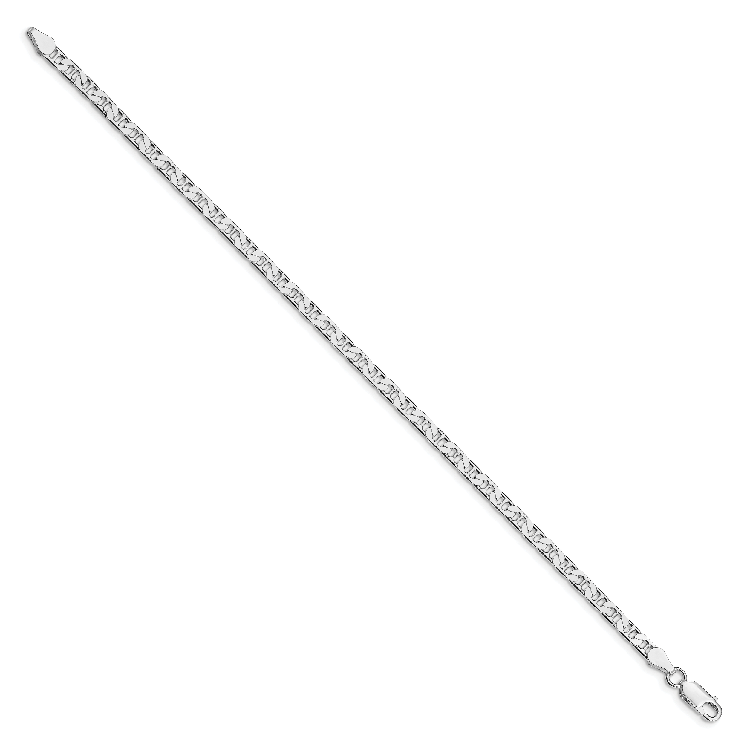 Sterling Silver Rhodium-plated 3.75mm Flat Anchor Chain Secondary image