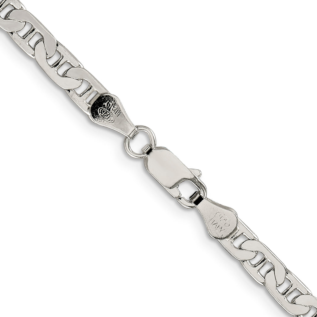 Sterling Silver Anchor Chain Necklace 4.5mm