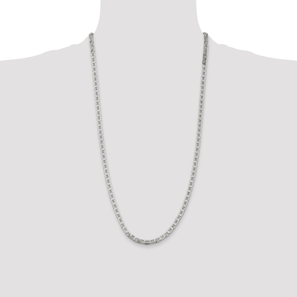 Sterling Silver Anchor Chain Necklace 4.5mm