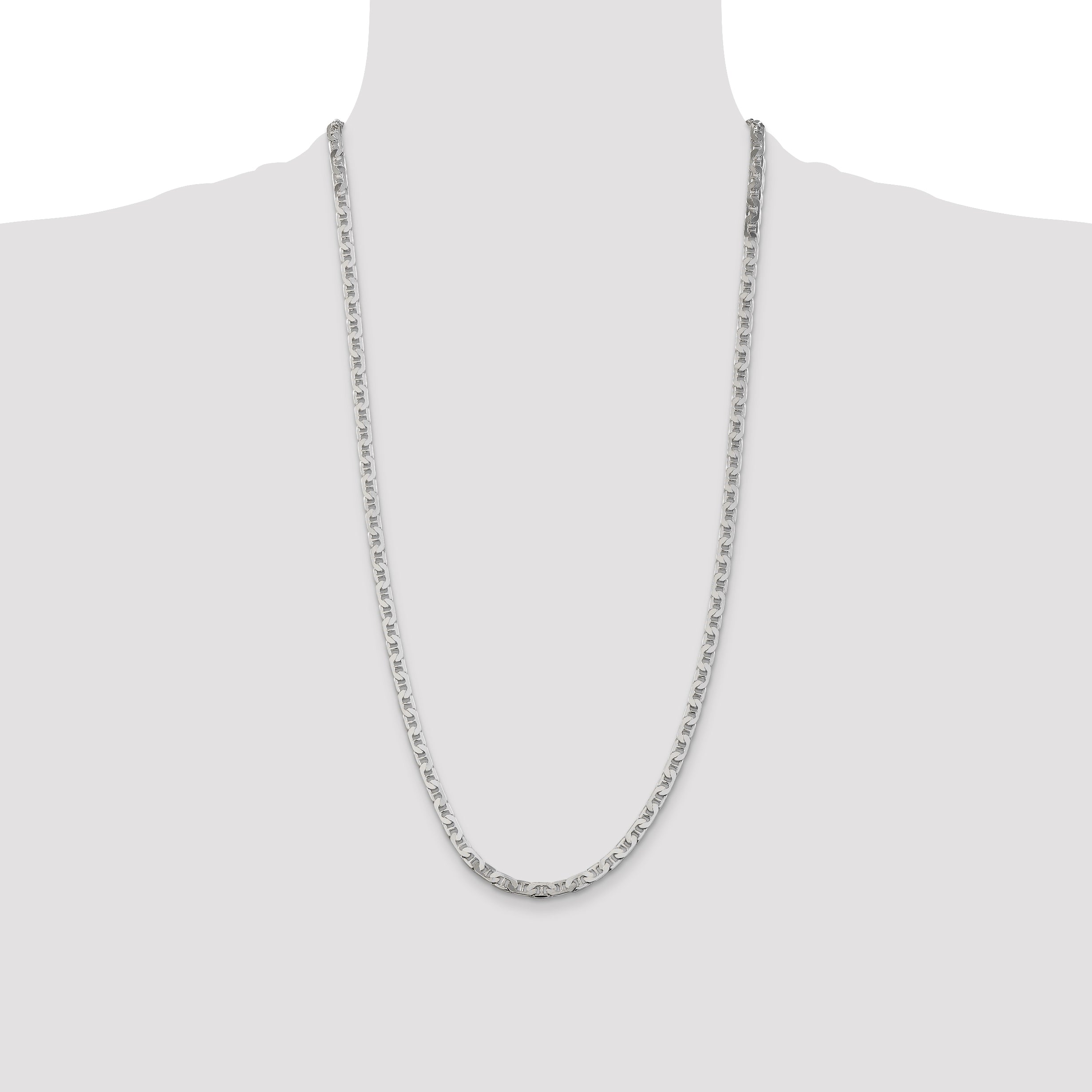 Sterling Silver Anchor Chain Necklace 4.5mm