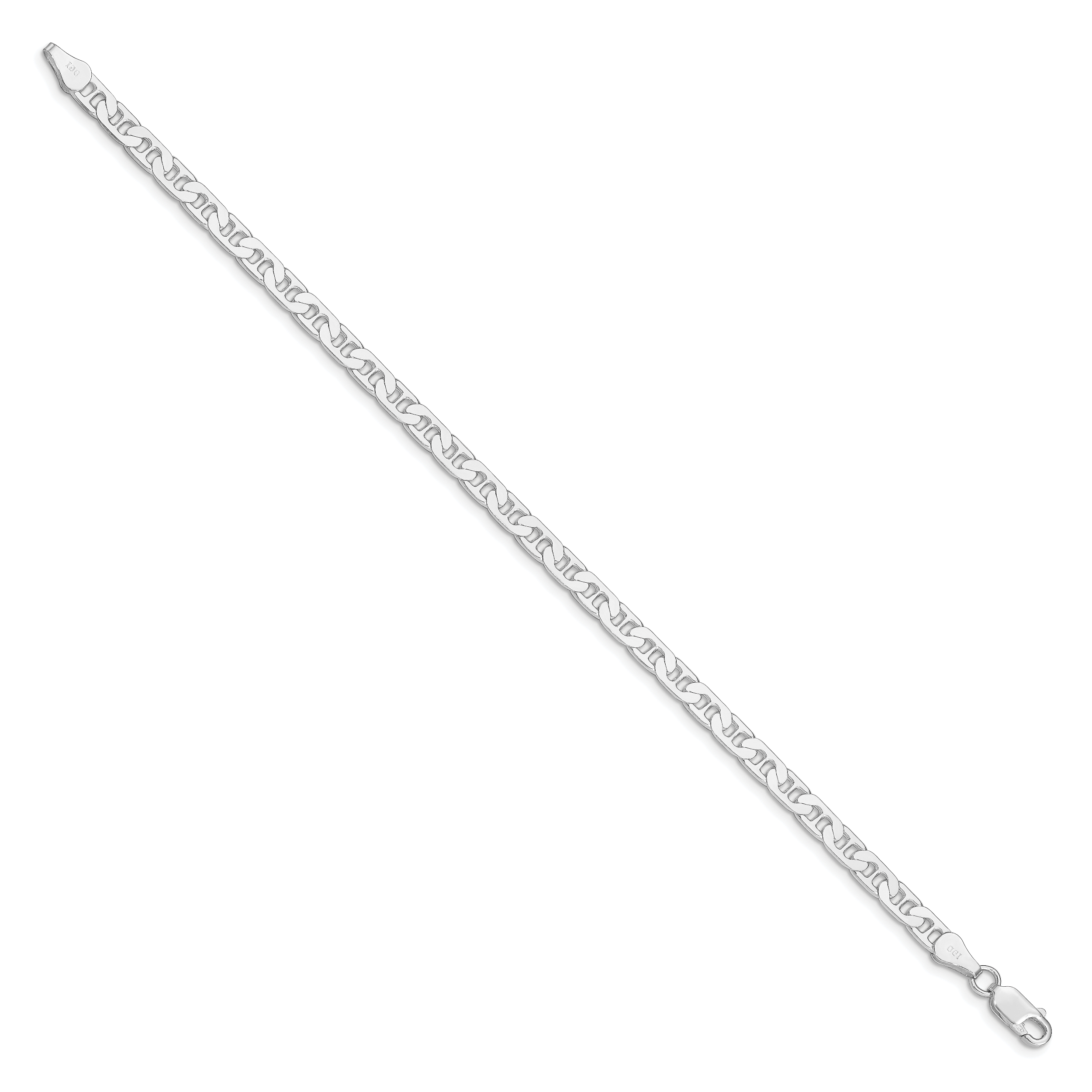Sterling Silver Rhodium-plated 4.5mm Flat Anchor Chain Secondary image