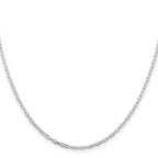 Sterling Silver 2.2mm Diamond-cut Long Link Cable Chain
