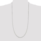 Sterling Silver 2.2mm Diamond-cut Long Link Cable Chain