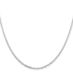 Sterling Silver Rhodium-plated 2.2mm Diamond-Cut Long Link Cable Chain