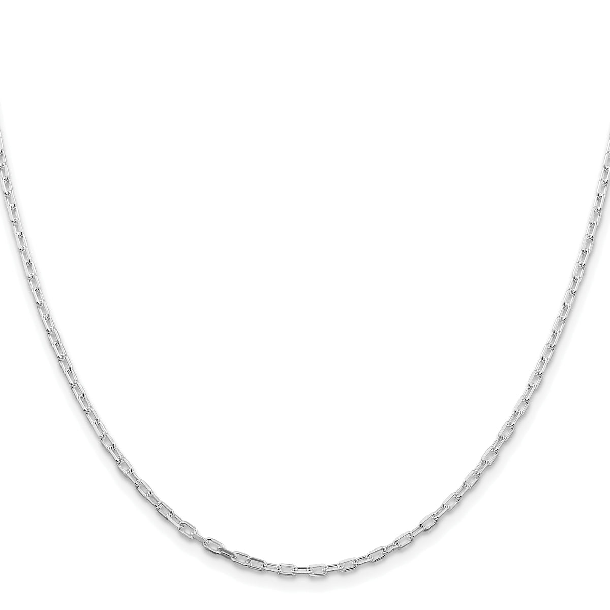 Sterling Silver Rhodium-plated 2.2mm Diamond-cut Long Link Cable Chain