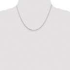 Sterling Silver Rhodium-plated 2.2mm Diamond-Cut Long Link Cable Chain