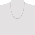 Sterling Silver Rhodium-plated 2.2mm Diamond-Cut Long Link Cable Chain