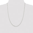 Sterling Silver Rhodium-plated 2.2mm Diamond-Cut Long Link Cable Chain