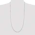 Sterling Silver Rhodium-plated 2.2mm Diamond-cut Long Link Cable Chain